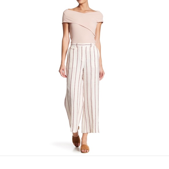 THEORY Nadeema Linen High-Waist And Wide Leg Pants - Picture 1 of 5